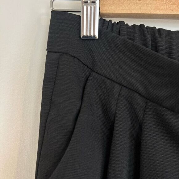 Aritzia Babaton Cohen Black Dress Pants Pleated Trousers Pockets Elastic Waist 2 - Picture 4 of 11